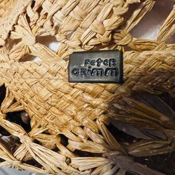 Peter Grimm Straw Cowboy Hat-Brown Beaded/Feathers-Country-Bohemian-Women's - Picture 15 of 16